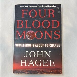 Four Blood Moons book by John Hagee, Religious Prophecy, Biblical Studies, used